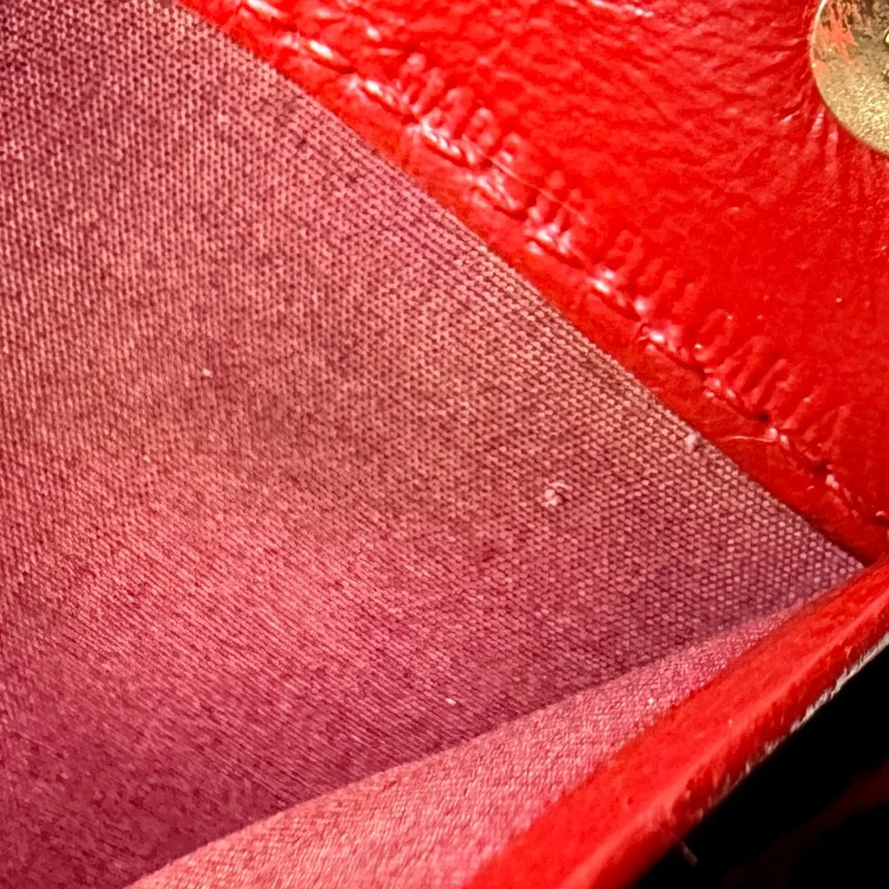 Chloe red leather custom paint crossbody wallet on chain - Picture 4 of 16